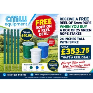 FREE Rope on a Reel Deal when you buy a box of 25 Green Recycled Plastic Rope Stake - 24"